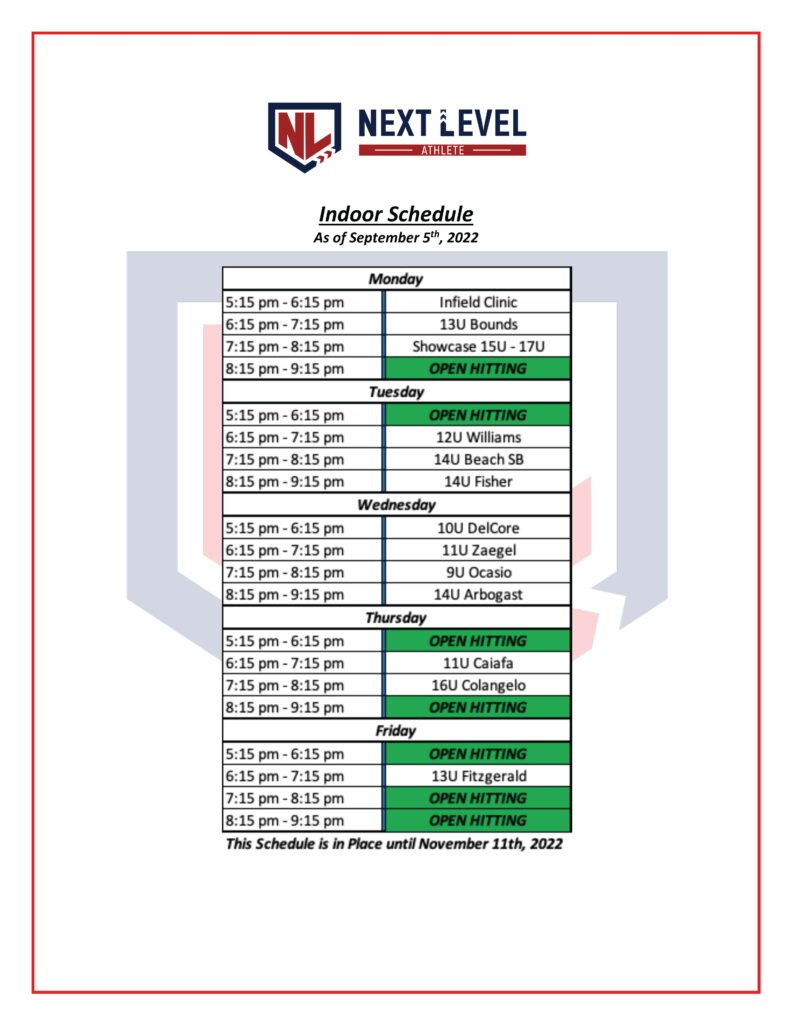 Registration and Scheduling – Next Level Athletes